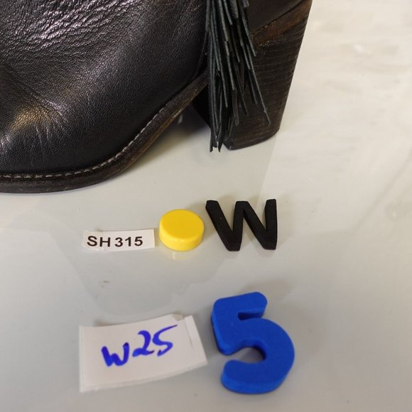 See By Chloe Boots Women Leather Size 36.5 Black Western Ankle Booties Fringes 6 - Picture 14 of 15